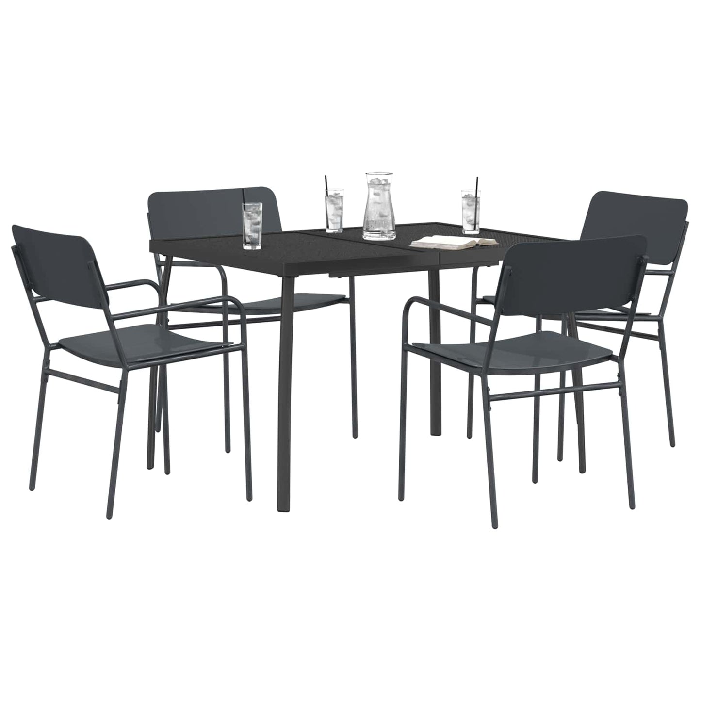 vidaXL Dining Set 5 pcs Anthracite Steel
