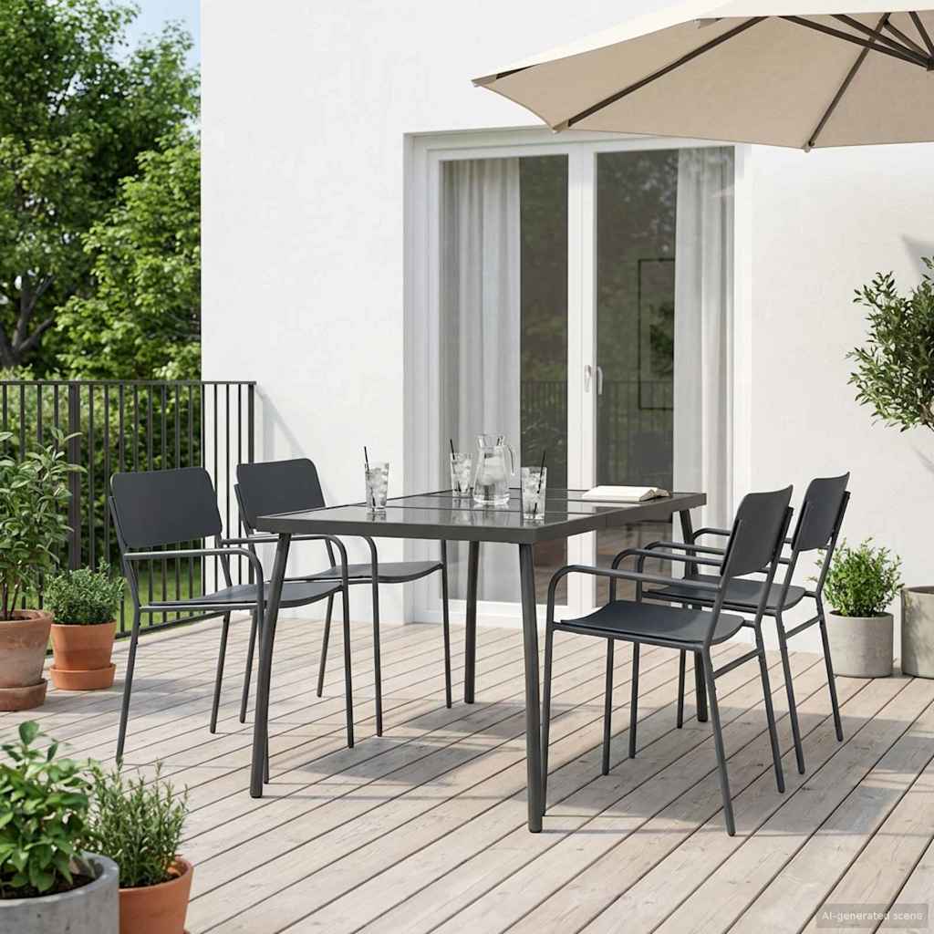 vidaXL Dining Set 5 pcs Anthracite Steel