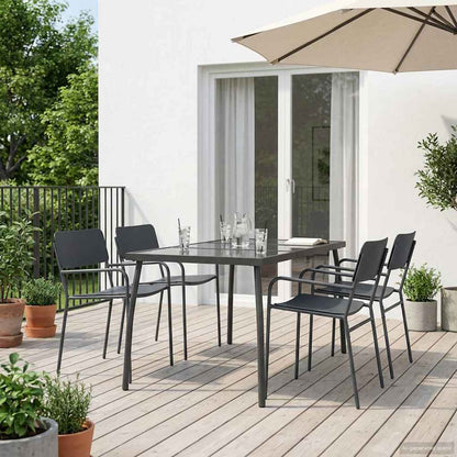 vidaXL Dining Set 5 pcs Anthracite Steel