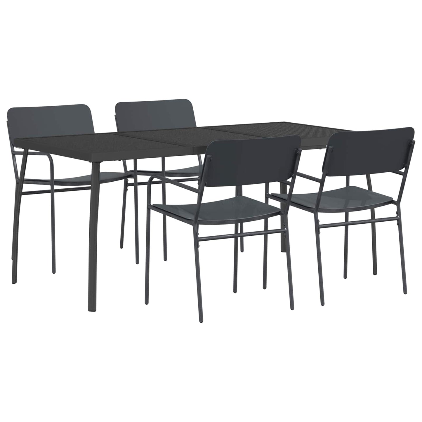 vidaXL Dining Set 5 pcs Anthracite Steel