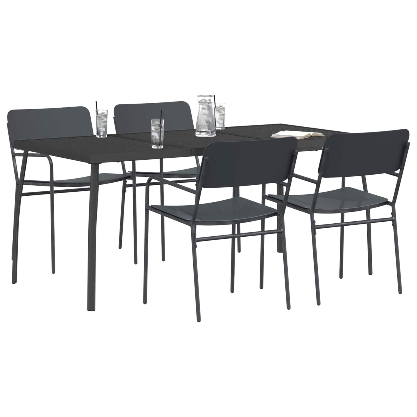 vidaXL Dining Set 5 pcs Anthracite Steel