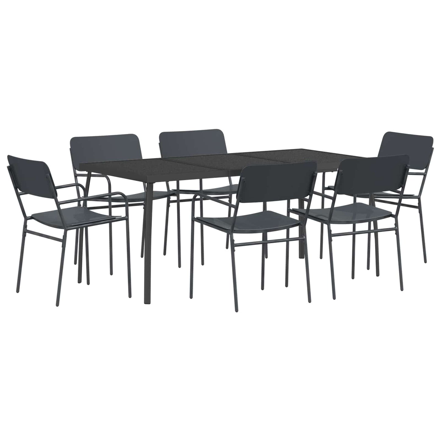 vidaXL Dining Set 7 pcs Anthracite Steel