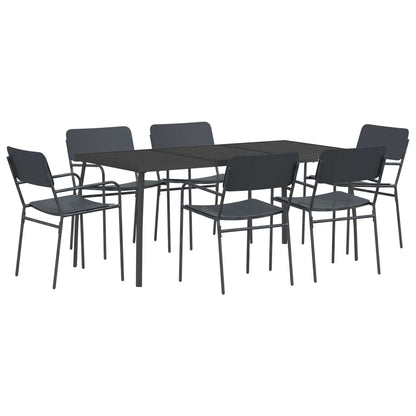 vidaXL Dining Set 7 pcs Anthracite Steel
