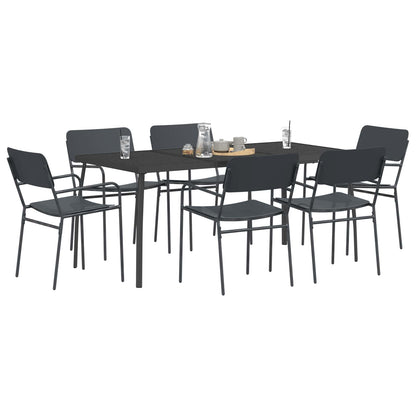 vidaXL Dining Set 7 pcs Anthracite Steel
