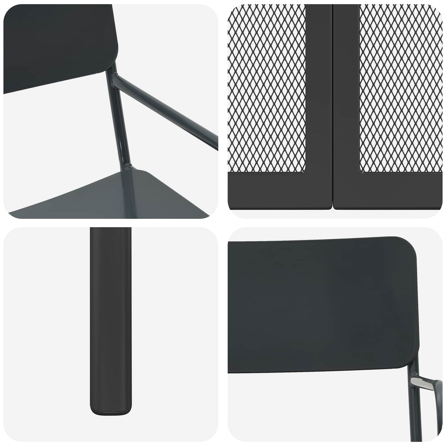 vidaXL Dining Set 7 pcs Anthracite Steel