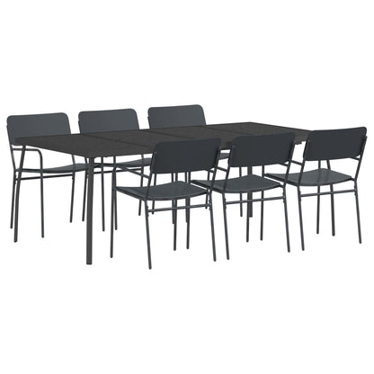 vidaXL Dining Set 7 pcs Anthracite Steel