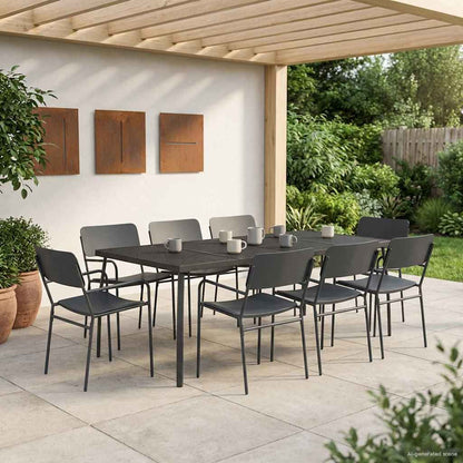 vidaXL Dining Set 9 pcs Anthracite Steel