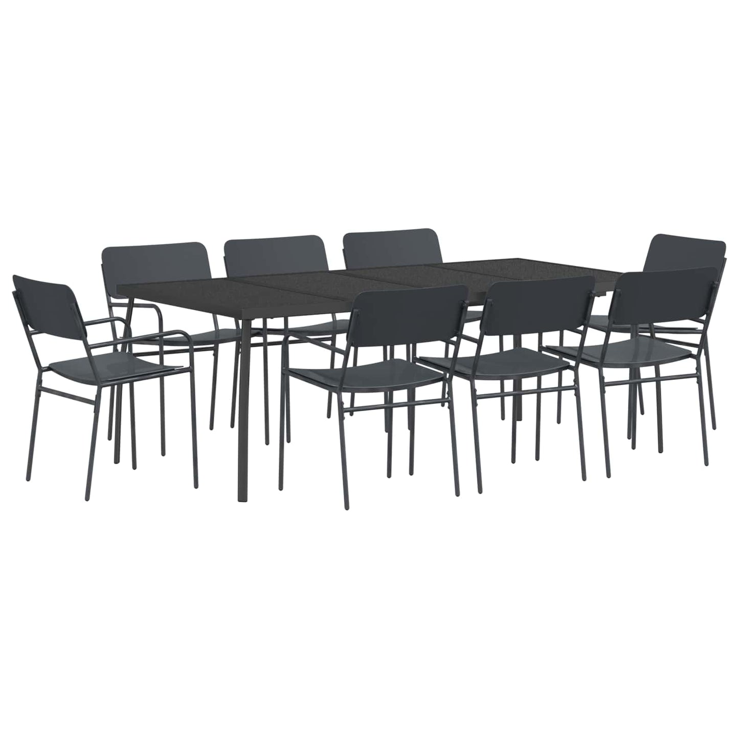 vidaXL Dining Set 9 pcs Anthracite Steel
