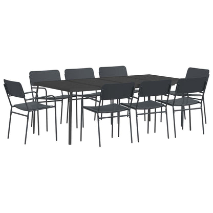 vidaXL Dining Set 9 pcs Anthracite Steel