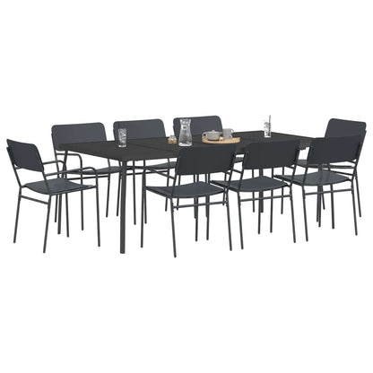 vidaXL Dining Set 9 pcs Anthracite Steel