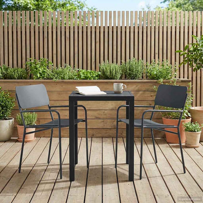 vidaXL Outdoor Furniture Set 3 pcs Anthracite Steel