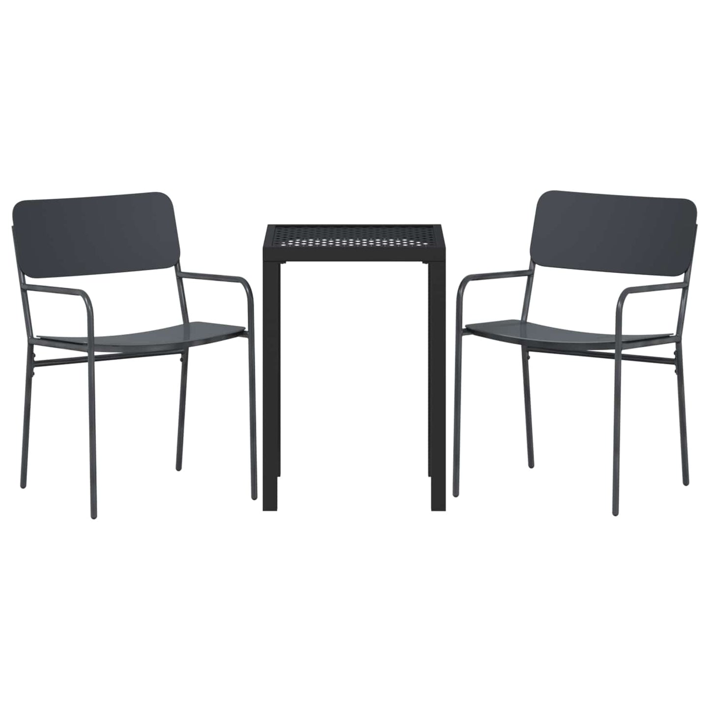 vidaXL Outdoor Furniture Set 3 pcs Anthracite Steel