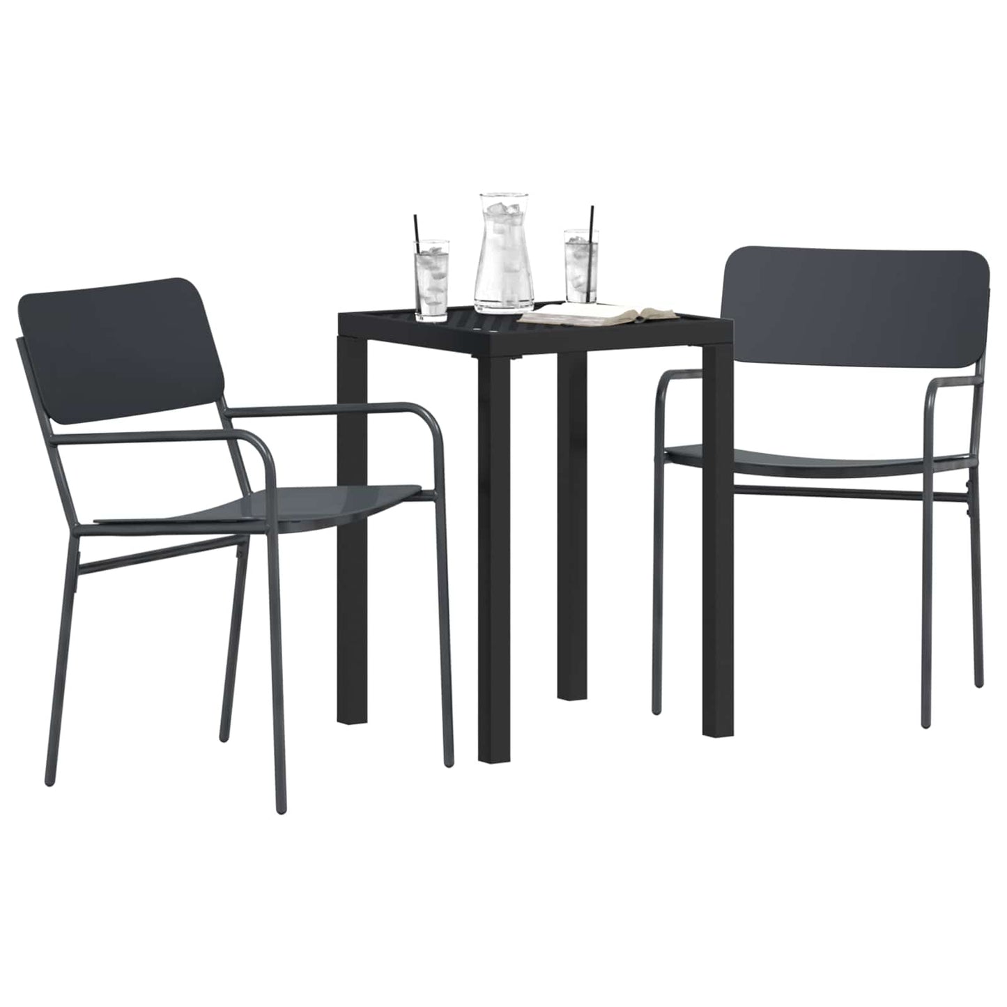 vidaXL Outdoor Furniture Set 3 pcs Anthracite Steel