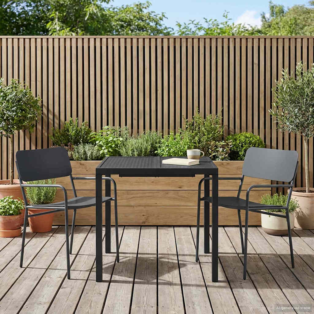 vidaXL Outdoor Furniture Set 3 pcs Anthracite Steel