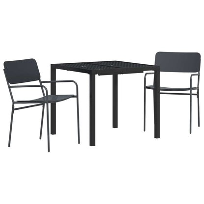 vidaXL Outdoor Furniture Set 3 pcs Anthracite Steel