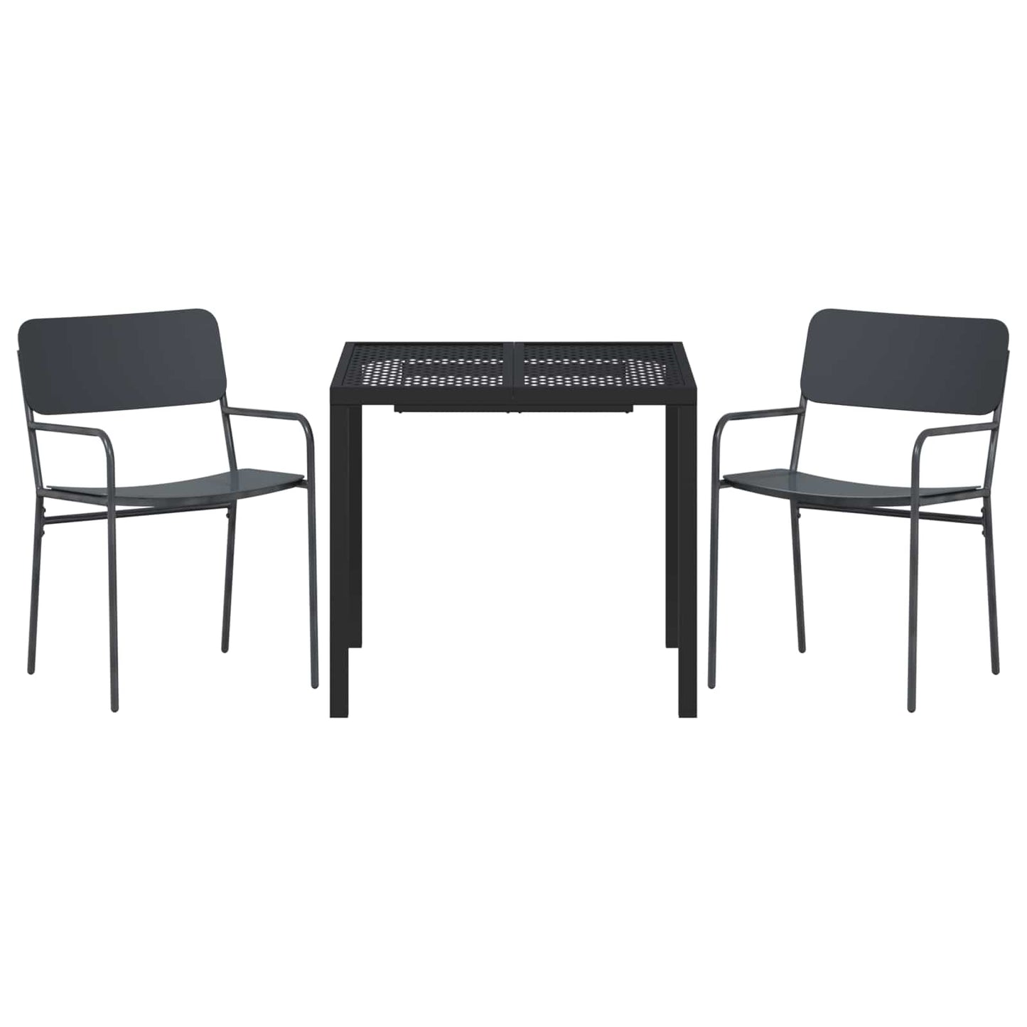 vidaXL Outdoor Furniture Set 3 pcs Anthracite Steel