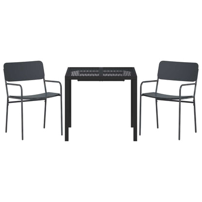 vidaXL Outdoor Furniture Set 3 pcs Anthracite Steel