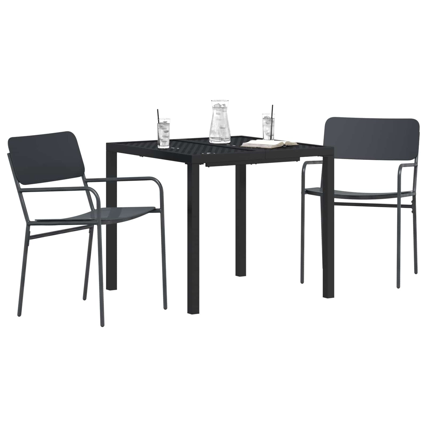 vidaXL Outdoor Furniture Set 3 pcs Anthracite Steel