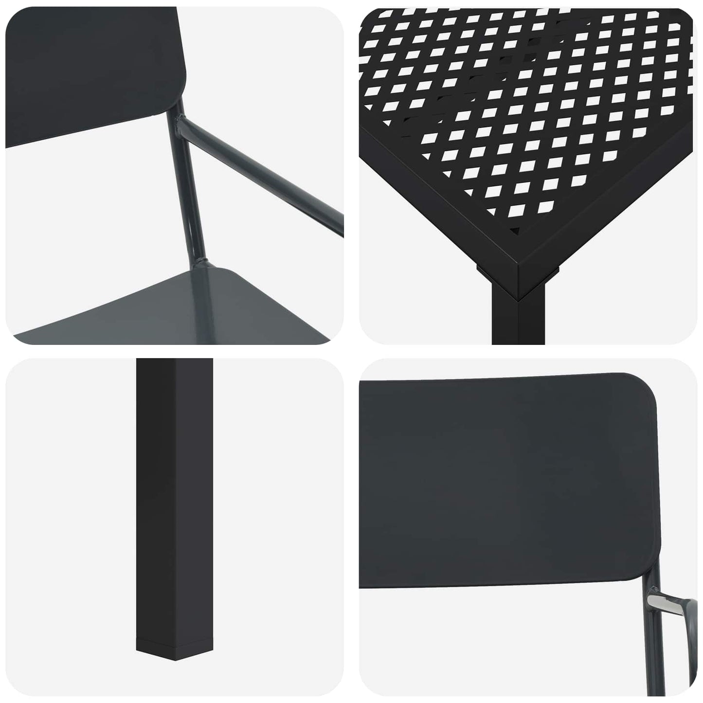 vidaXL Outdoor Furniture Set 5 pcs Anthracite Steel