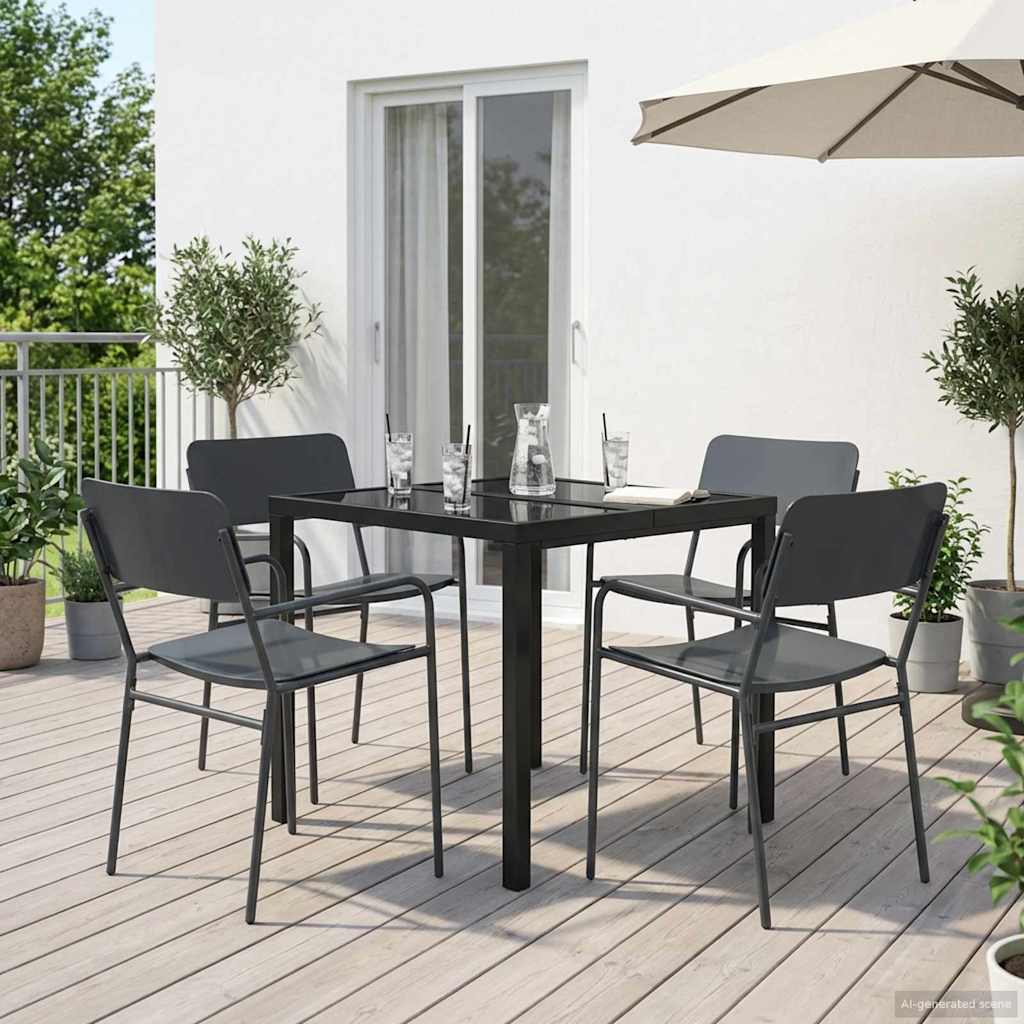 vidaXL Outdoor Furniture Set 5 pcs Anthracite Steel
