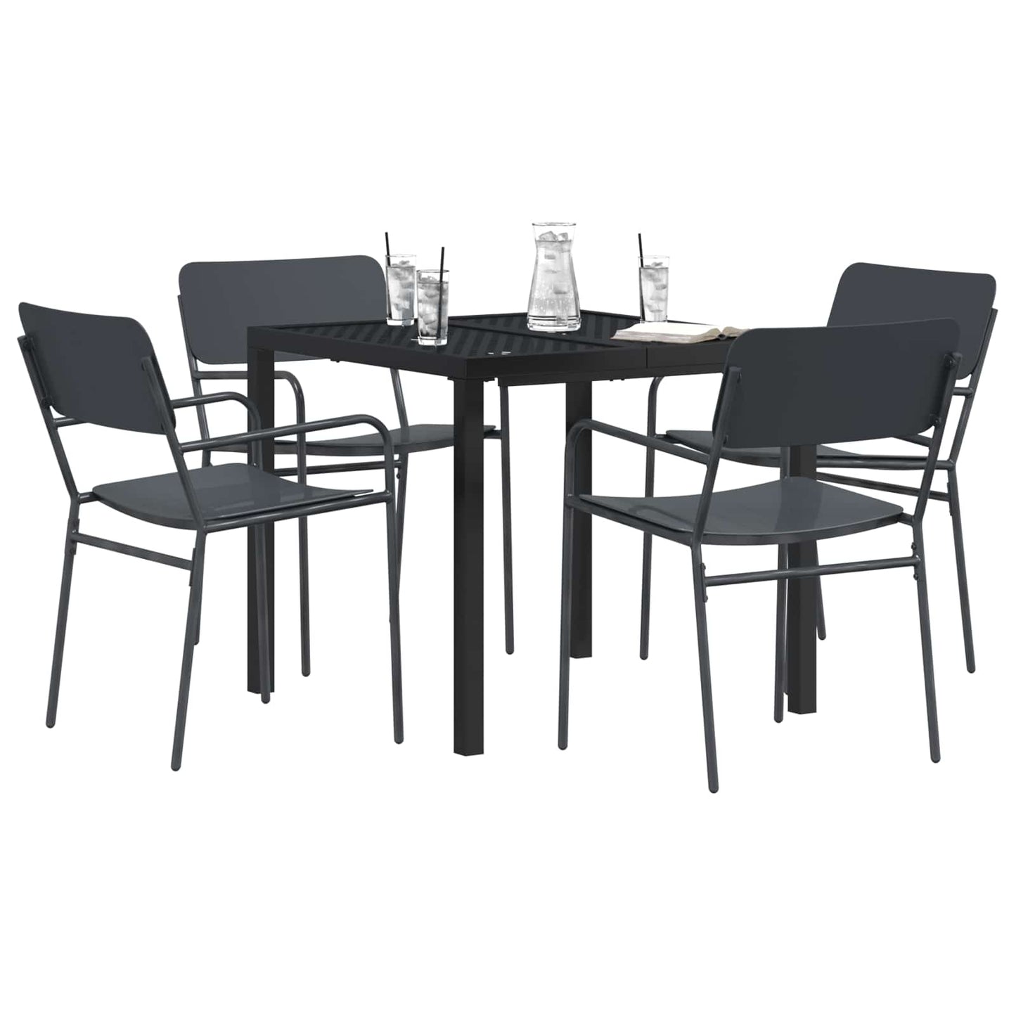 vidaXL Outdoor Furniture Set 5 pcs Anthracite Steel