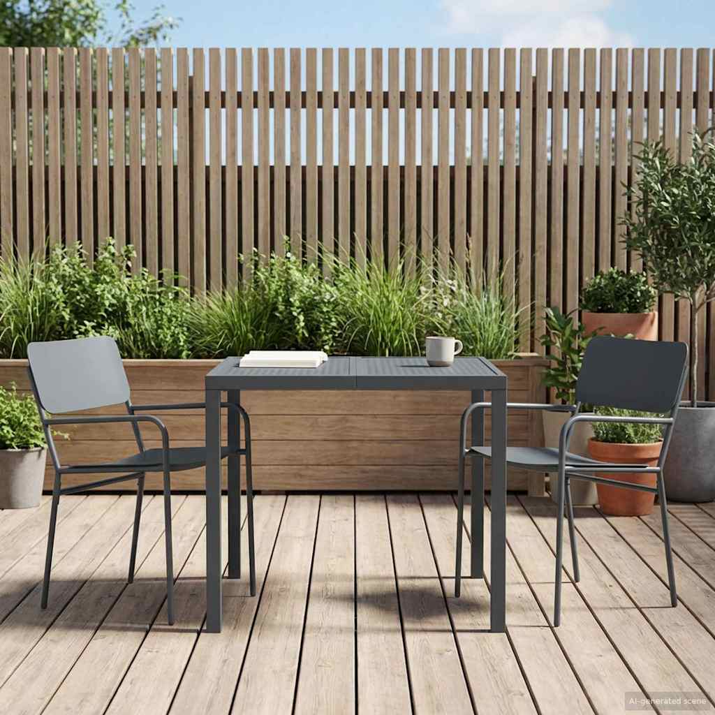 vidaXL Outdoor Furniture Set 3 pcs Anthracite Steel