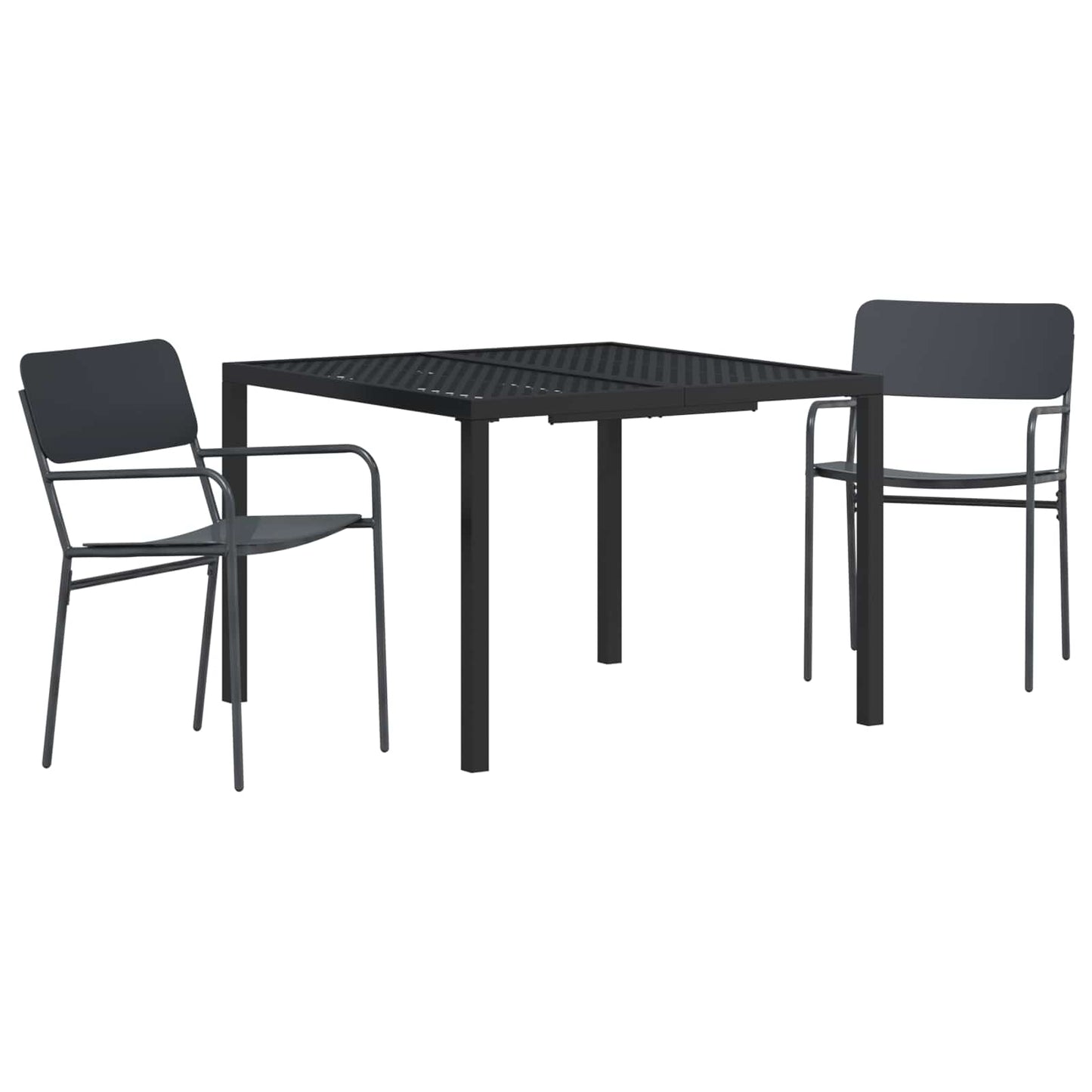 vidaXL Outdoor Furniture Set 3 pcs Anthracite Steel