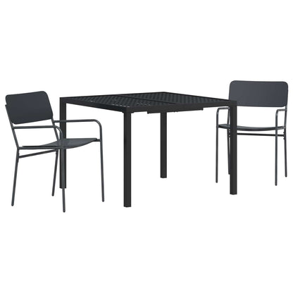 vidaXL Outdoor Furniture Set 3 pcs Anthracite Steel