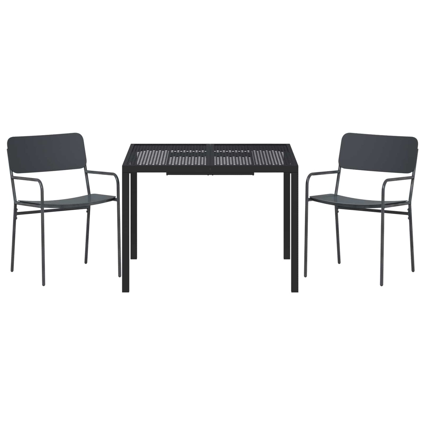 vidaXL Outdoor Furniture Set 3 pcs Anthracite Steel