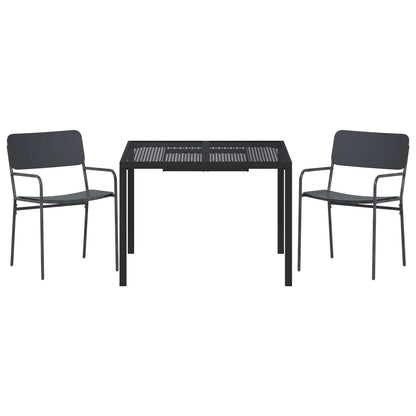 vidaXL Outdoor Furniture Set 3 pcs Anthracite Steel