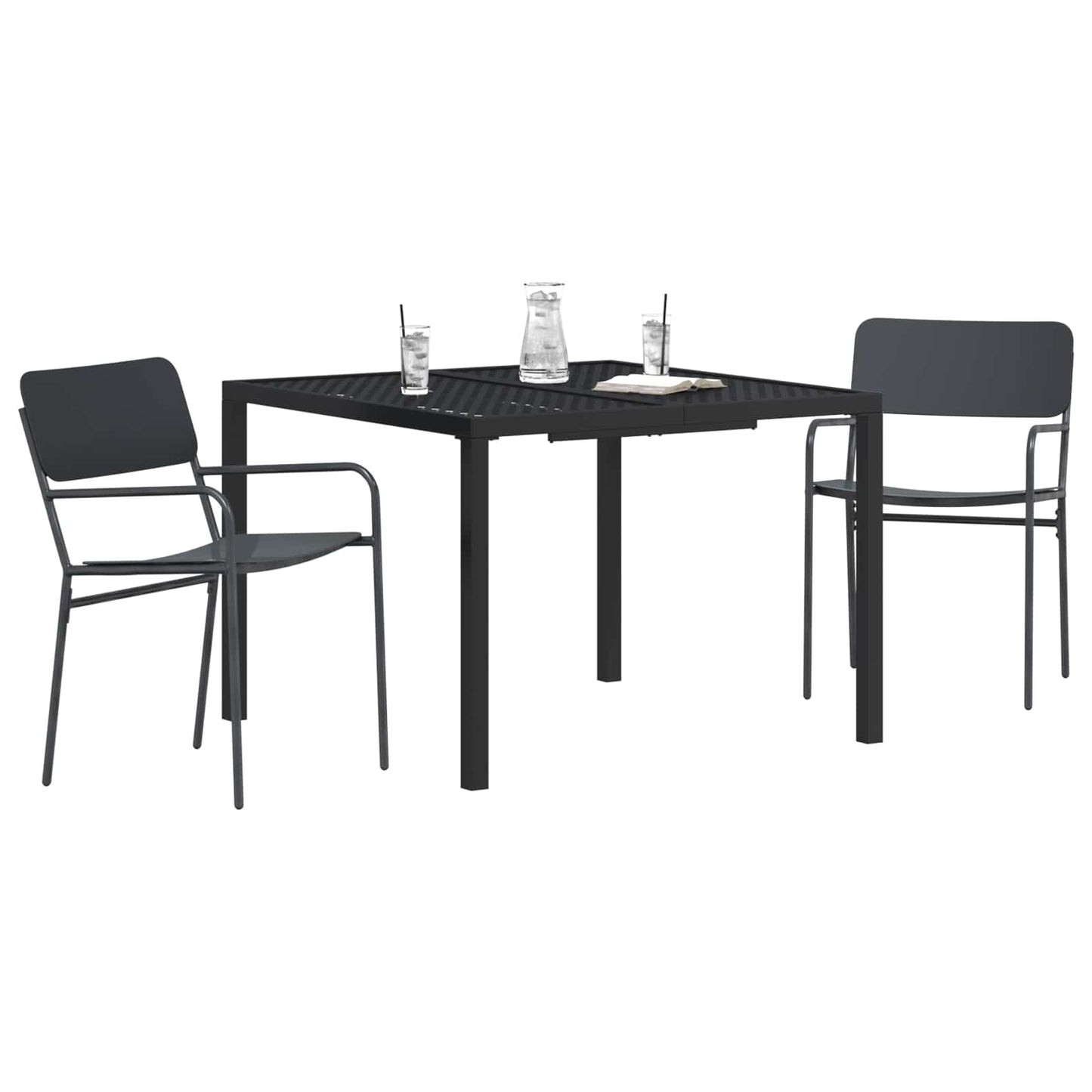 vidaXL Outdoor Furniture Set 3 pcs Anthracite Steel