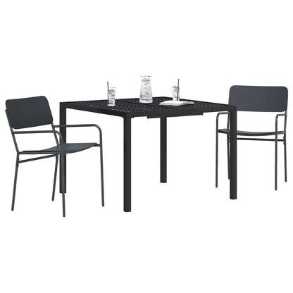 vidaXL Outdoor Furniture Set 3 pcs Anthracite Steel