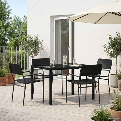 vidaXL Outdoor Furniture Set 5 pcs Anthracite Steel