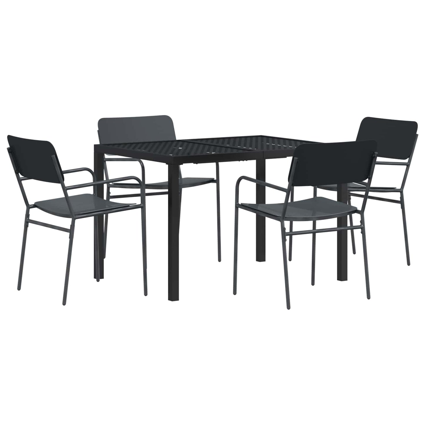 vidaXL Outdoor Furniture Set 5 pcs Anthracite Steel