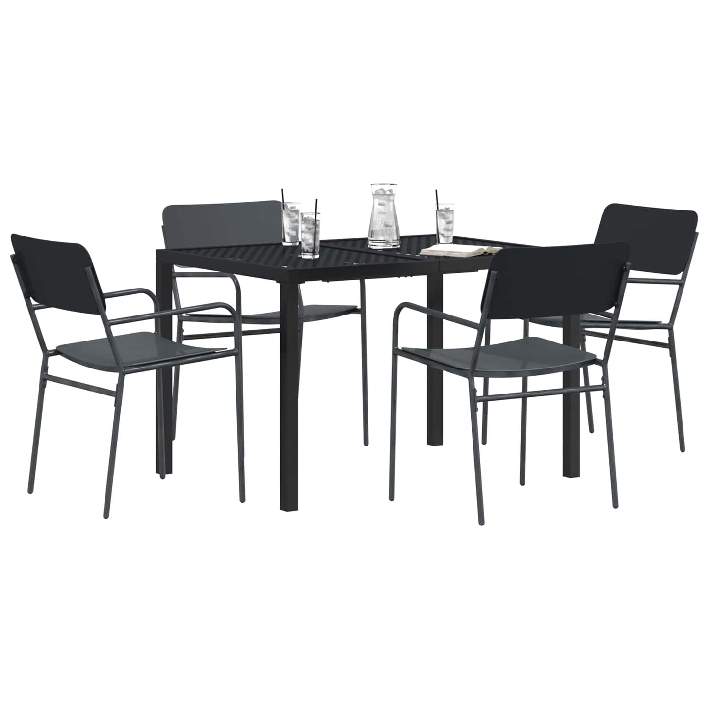 vidaXL Outdoor Furniture Set 5 pcs Anthracite Steel