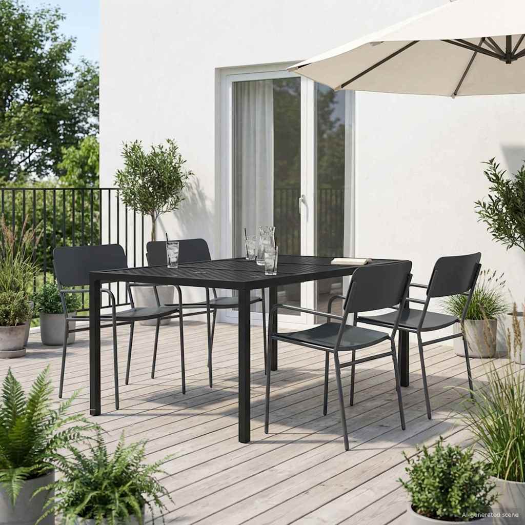 vidaXL Outdoor Furniture Set 5 pcs Anthracite Steel