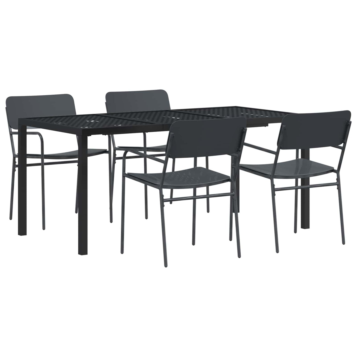 vidaXL Outdoor Furniture Set 5 pcs Anthracite Steel