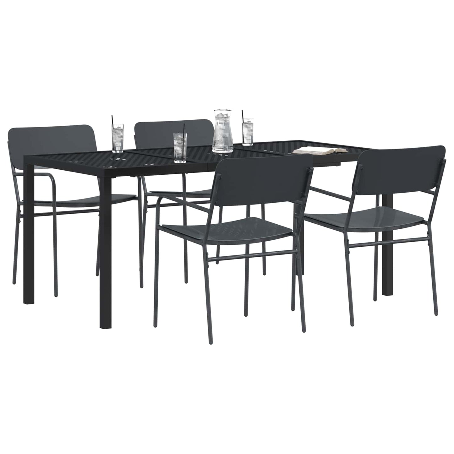 vidaXL Outdoor Furniture Set 5 pcs Anthracite Steel