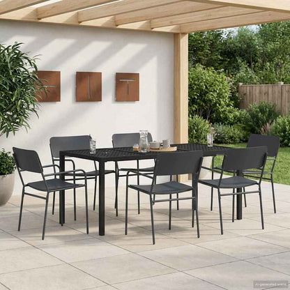 vidaXL Outdoor Furniture Set 7 pcs Anthracite Steel