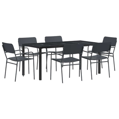 vidaXL Outdoor Furniture Set 7 pcs Anthracite Steel