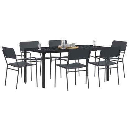 vidaXL Outdoor Furniture Set 7 pcs Anthracite Steel
