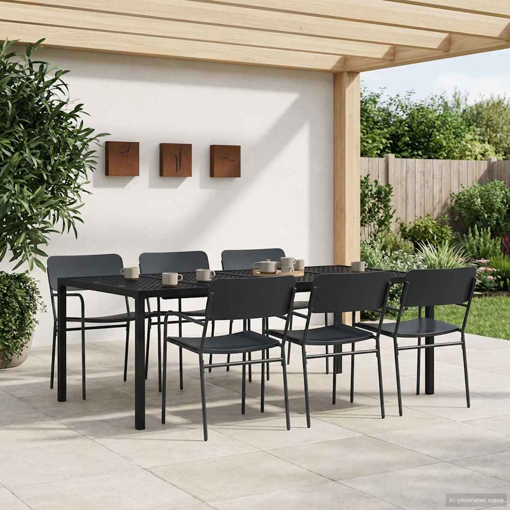vidaXL Outdoor Furniture Set 7 pcs Anthracite Steel