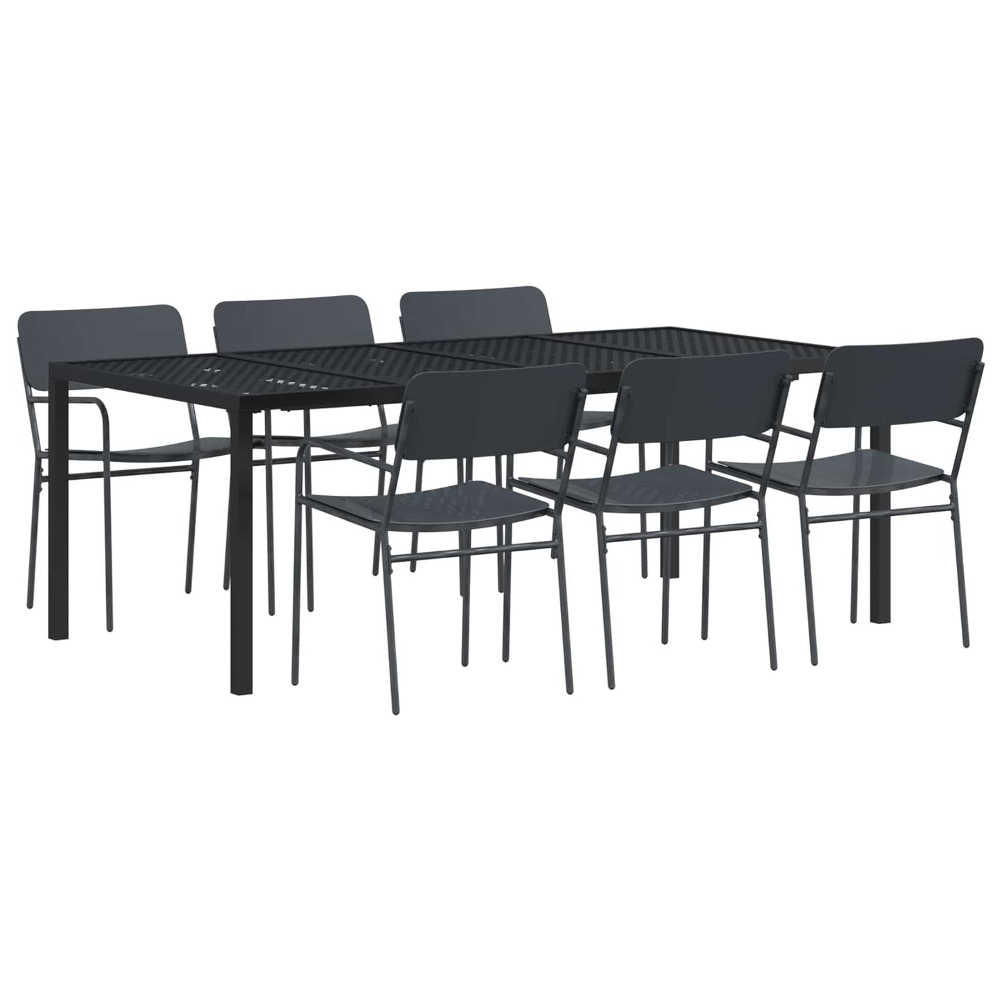 vidaXL Outdoor Furniture Set 7 pcs Anthracite Steel
