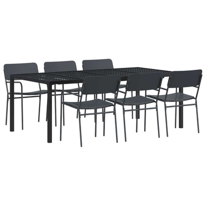 vidaXL Outdoor Furniture Set 7 pcs Anthracite Steel