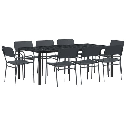 vidaXL Outdoor Furniture Set 9 pcs Anthracite Steel