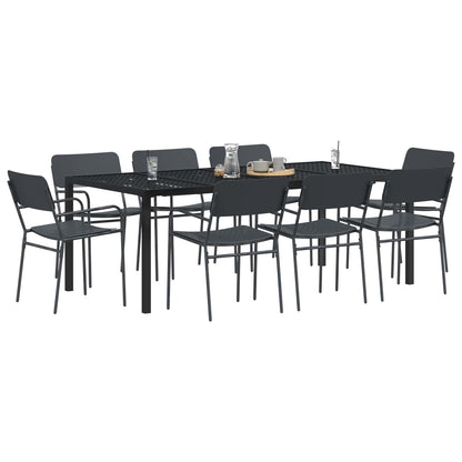 vidaXL Outdoor Furniture Set 9 pcs Anthracite Steel