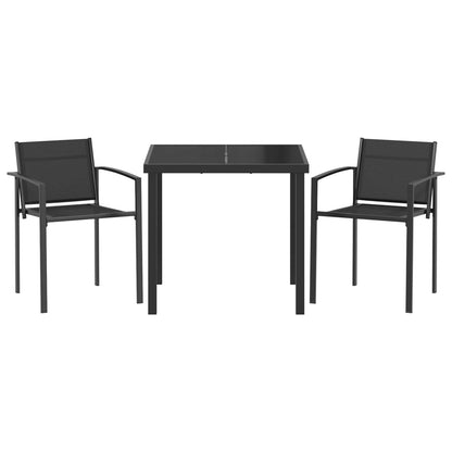 vidaXL Outdoor Furniture Set 3 pcs Black and Anthracite Textilene