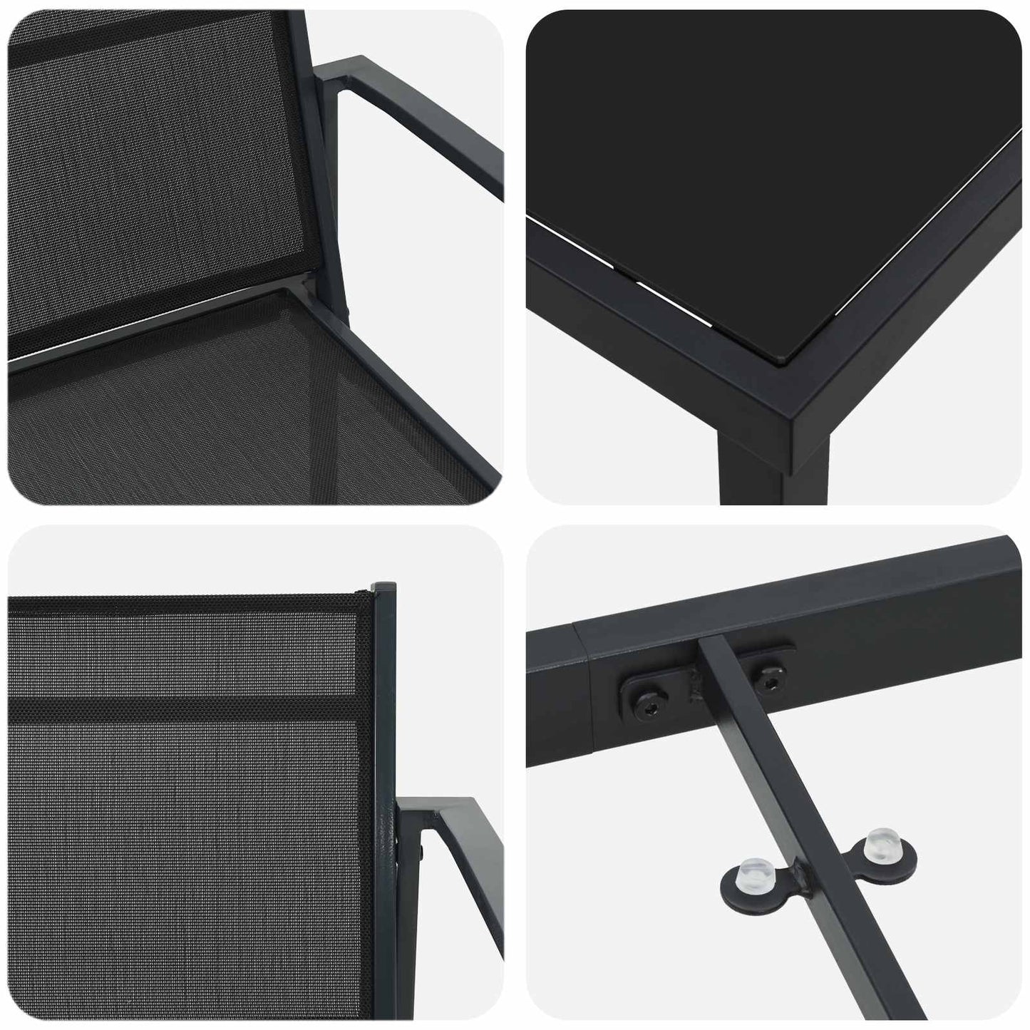 vidaXL Outdoor Furniture Set 5 pcs Black and Anthracite Textilene