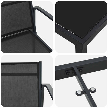 vidaXL Outdoor Furniture Set 5 pcs Black and Anthracite Textilene