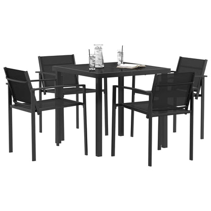 vidaXL Outdoor Furniture Set 5 pcs Black and Anthracite Textilene
